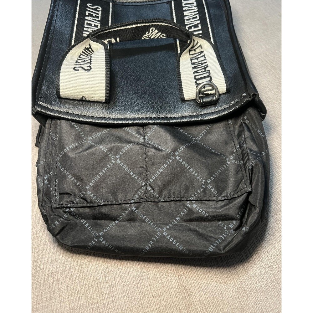 Steve Madden Crossbody Bag Womens Small Black Logo Strap Pouch Set Shoulder - Picture 12 of 16